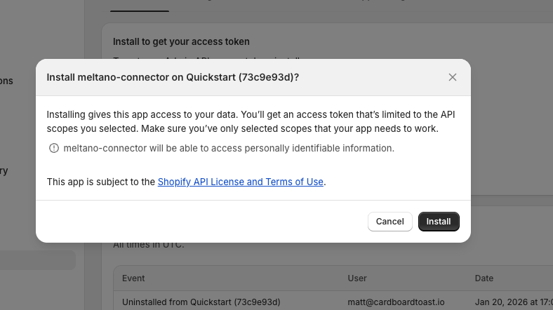 Confirm installation dialog